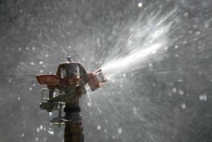 sprinkler watering night