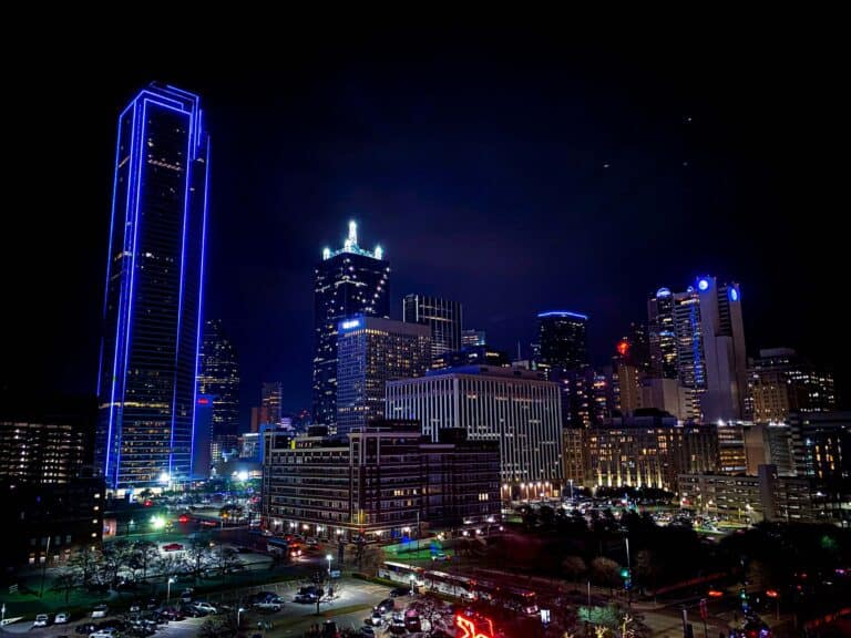 Dallas skyline at night